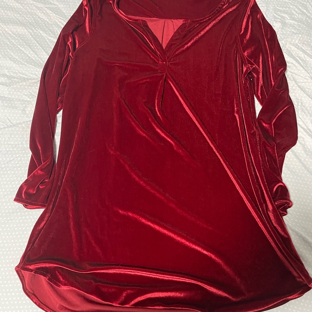 Elegant Red Long Sleeve Dress